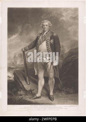 Portret van Adam Duncan, James Ward, dopo John Hoppner, 1798 stampa testo in inglese nel margine inferiore. Carta di Londra che incide persone storiche. politico, ad esempio leader del partito Foto Stock