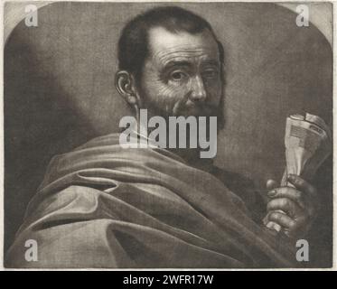 Uomo con un rotolo, Wallerant Vaillant, rotolo di carta 1658 - 1677 Foto Stock