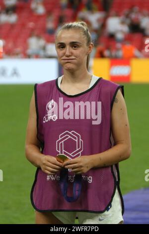 Georgia Stanway con la medaglia delle vincitrici UEFA Women's Euro Final 2022 Inghilterra contro Germania al Wembley Stadium, Londra 31 luglio 2022 Foto Stock