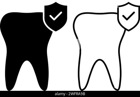 Icona dente. Concetto dentale. Design semplice di base Illustrazione Vettoriale