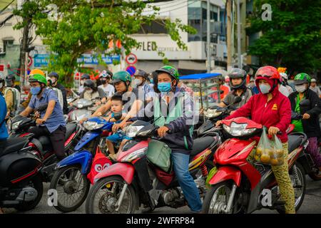 Ora di punta a ho chi Minh City, Vietnam Foto Stock