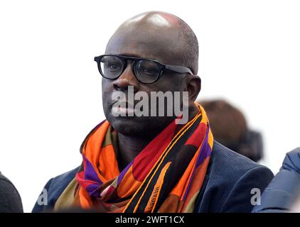 Lilian Thuram durante il secondo giorno della Racial and Gender Equity nella European Football Conference al City Ground di Nottingham. Data immagine: Giovedì 1 febbraio 2024. Foto Stock