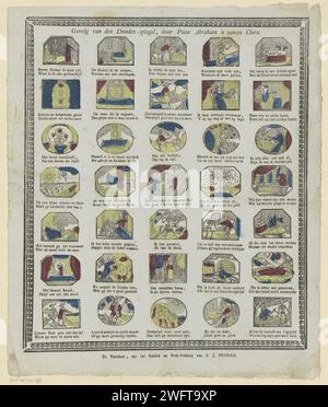 Risultato della Dooden -Spiegel, Doór Pater Abrahem à Sancta Clara, 1800 - 1833 foglia stampata con 35 spettacoli con riferimenti alla morte. Sotto ogni immagine un verso bidirezionale. Completamente circondato da una cornice decorativa. La stampa di carta Turnwood da lettera sta morendo. Morte come scheletro Foto Stock