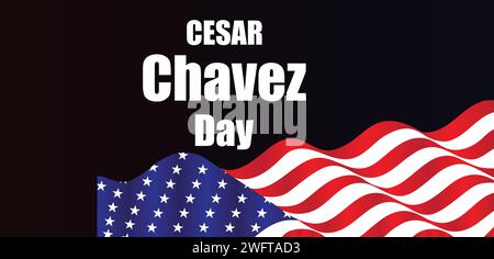 Design del testo Cesar Chavez Day Stylis Illustrazione Vettoriale