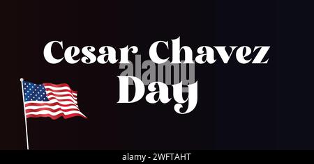 Design del testo Cesar Chavez Day Stylis Illustrazione Vettoriale