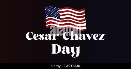 Design del testo Cesar Chavez Day Stylis Illustrazione Vettoriale