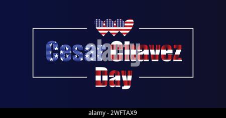 Design del testo Cesar Chavez Day Stylis Illustrazione Vettoriale