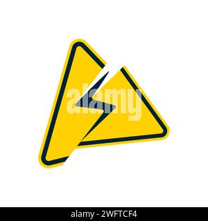 Segnale di alta tensione con effetto incrinato Illustrazione Vettoriale