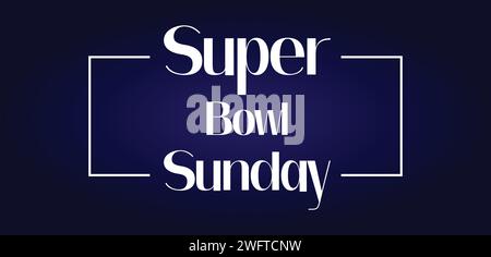 Disegno illustrativo del testo del Super Bowl Sunday Illustrazione Vettoriale