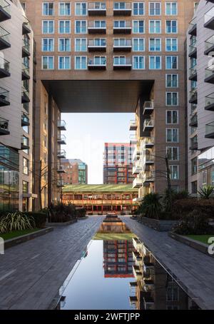 Markham Heights edificio residenziale di appartamenti sull'Isola dei cani, zona Docklands di East London, Inghilterra, Regno Unito Foto Stock