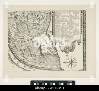 Mappa della città di Roma, Giovanni Battista Falda, 1676 stampa parte di una mappa di Roma. Tipografia: Romeafter proprio disegno di: Romepublisher: RomeVaticaanstadRomeVaticaanstad cartine, atlanti Roma Foto Stock