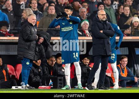 Rotterdam, Nederland. 24 gennaio 2024. ROTTERDAM, NEDERLAND - 24 GENNAIO: Durante la partita della TOTO KNVB Cup tra Feyenoord e PSV allo Stadion Feijenoord il 24 gennaio 2024 a Rotterdam, Nederland. (Foto di Joris Verwijst/Orange Pictures) credito: dpa/Alamy Live News Foto Stock