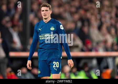 Rotterdam, Nederland. 24 gennaio 2024. ROTTERDAM, NEDERLAND - 24 GENNAIO: Durante la partita della TOTO KNVB Cup tra Feyenoord e PSV allo Stadion Feijenoord il 24 gennaio 2024 a Rotterdam, Nederland. (Foto di Joris Verwijst/Orange Pictures) credito: dpa/Alamy Live News Foto Stock