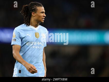 Etihad Stadium, Manchester, Regno Unito. 31 gennaio 2024. Premier League Football, Manchester City contro Burnley; Nathan Ake del Manchester City Credit: Action Plus Sports/Alamy Live News Foto Stock