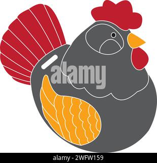 icona del salvadanaio di pollo illustrazione vettoriale design semplice Illustrazione Vettoriale