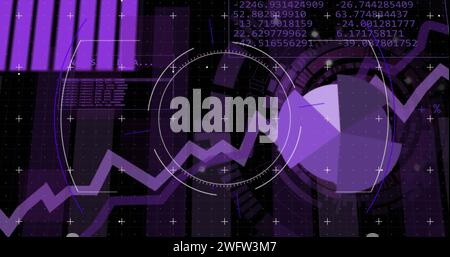 Immagine dell'elaborazione dei dati finanziari oltre l'ambito di applicazione Foto Stock