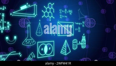 Immagine di equazioni matematiche ed elaborazione dei dati Foto Stock