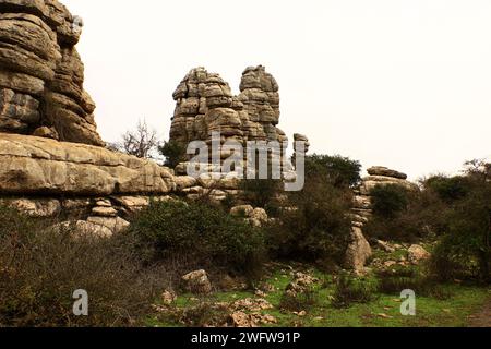 El Torcal de Antequera è una riserva naturale nella catena montuosa della Sierra del Torcal situata a sud della città di Antequera, nella provincia di Málaga Foto Stock