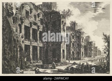 Themenn van docletianus te Rome, Giovanni Battista Piranesi, 1748 - 1778 stampa veduta dei resti delle terme di Diocleziano a Roma. Titolo in basso a sinistra. Roma carta incisione rovina di un edificio  architettura. paesaggio con rovine. Terme pubbliche di Diocleziano. Roma Foto Stock