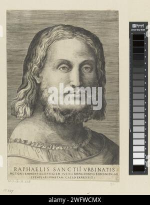 Ritratto dell'artista Rafaël, Giulio Bonasone, dopo Rafaël, 1501 - 1580 stampa Italia carta incisione/incisione persone storiche. ritratto, autoritratto dell'artista Foto Stock