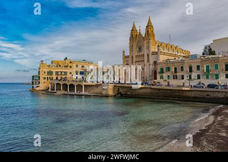 St Julians Bay, Malta Foto Stock