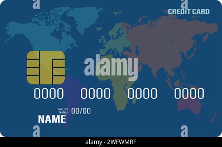 Carte di credito modelli vettoriali, campione di carte bancarie, campione di smart card Illustrazione Vettoriale