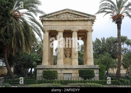 Monumento a Sir Alexander Ball a la Valletta Foto Stock