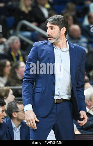 Berlino, Deutschland 01. Febbraio 2024: Basket EuroLeague - 2023/2024 - Alba Berlin vs. Valencia Basket IM Bild: Alex Numbru (Valencia Basket) Foto Stock