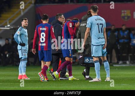 Barcellona, Spagna. 31 gennaio 2024. Spagna la Liga partita di calcio FC Barcelona vs Osasuna all'Estadio Olímpico de Montjuic, Barcellona, 31 gennaio 2024 Pedri e Ferran Torres 900/Cordon Press Credit: CORDONE PRESS/Alamy Live News Foto Stock
