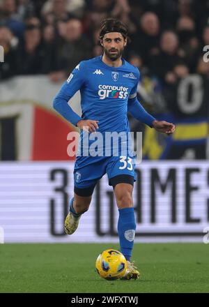 Torino, Italia. 27 gennaio 2024. Sebastiano Luperto dell'Empoli FC durante la partita di serie A allo stadio Allianz di Torino. Il credito fotografico dovrebbe leggere: Jonathan Moscrop/Sportimage Credit: Sportimage Ltd/Alamy Live News Foto Stock