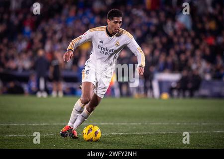 1 febbraio 2024; Coliseum Alfonso Pérez, Getafe, Spagna, la Liga calcio spagnola, Getafe contro Real Madrid; Bellingham Foto Stock