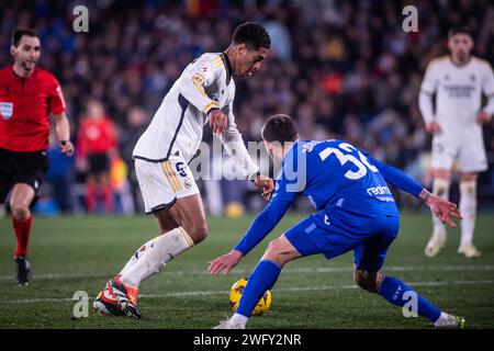 1 febbraio 2024; Coliseum Alfonso Pérez, Getafe, Spagna, la Liga calcio spagnola, Getafe contro Real Madrid; Bellingham Foto Stock