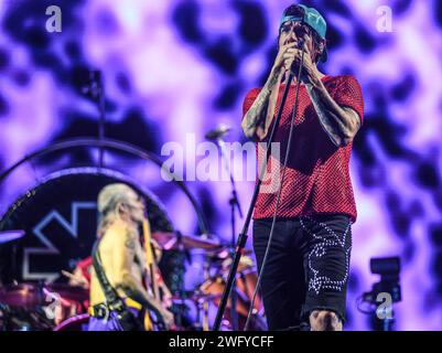 Anthony Kiedis (voce). Red Hot Chili Peppers. Vive a Buenos Aires, in Argentina Foto Stock