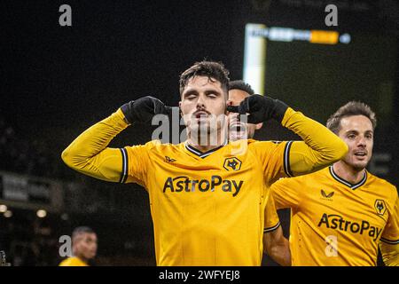 Wolverhampton, Regno Unito. 2 febbraio 2024. Wolverhampton, Inghilterra, 1 febbraio 2024: XXXXX durante la partita di calcio della Premier League tra Wolverhampton Wanderers e Manchester United al Molineux Stadium di Wolverhampton, Inghilterra (Richard Callis/SPP) credito: SPP Sport Press Photo. /Alamy Live News Foto Stock