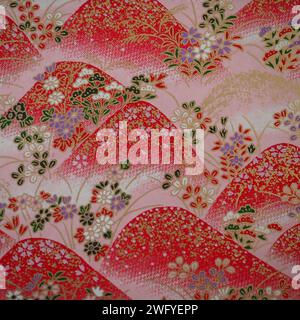 Motivi tradizionali giapponesi - temi floreali e festivi Foto Stock