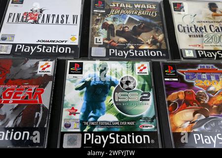 Videogiochi per PlayStation 1 per PS one – Galles, Regno Unito – 31 gennaio 2024 Foto Stock