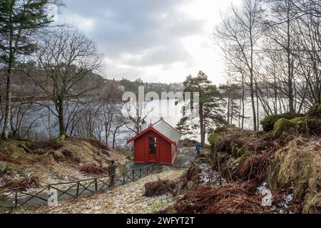 Museo a Troldhaugen, casa del compositore norvegese Edvard Grieg a Bergen, Norvegia Foto Stock