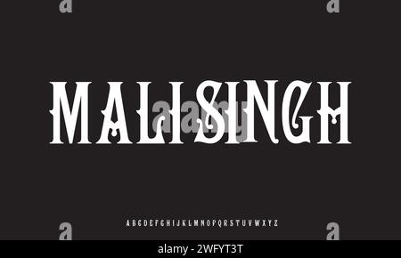 Tipografia classica elegante. Design minimalista. Alfabeto maiuscolo, commerciale e legature. Parola illustrazione vettoriale. Illustrazione Vettoriale