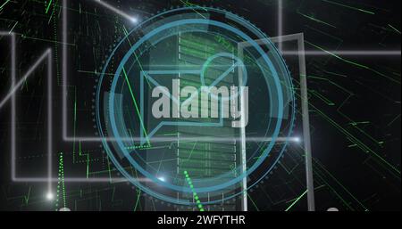 Immagine dell'elaborazione dei dati sul server Foto Stock