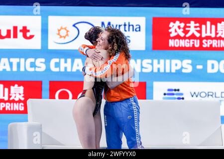 Doha, Qatar. 2 febbraio 2024. DOHA, QATAR - 2 FEBBRAIO: Marloes Steenbeek dei Paesi Bassi in gara con la donna solo Technical il giorno 1: Nuoto artistico dei Campionati mondiali di Doha 2024 il 2 febbraio 2024 a Doha, Qatar. (Foto di MTB-Photo/BSR Agency) credito: BSR Agency/Alamy Live News Foto Stock