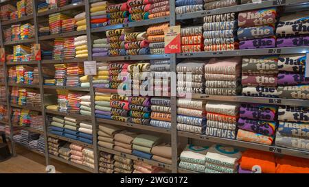 Bordeaux , Francia - 01 29 2024 : segno sud-ovest logo su felpa felpa con cappuccio in tessuto e felpa sul pavimento in vendita abbigliamento da negozio di moda da sud-ovest Foto Stock