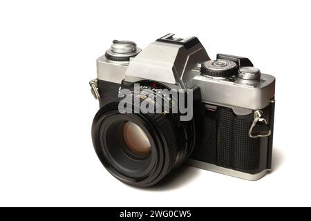 Telecamera analogica isolata su sfondo bianco Foto Stock