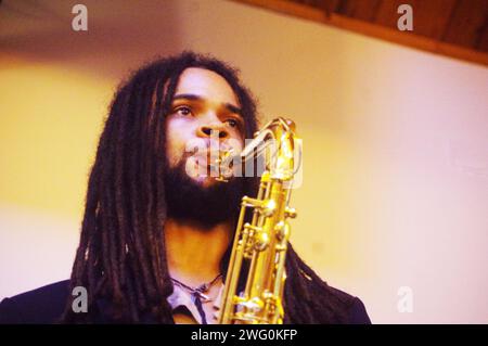 David Kayode, Gary Crosby Sextet, National Jazz Archive, Loughton, Essex, ottobre 2023. Foto Stock