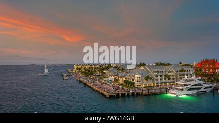Atmosfera serale al porto di Key West Florida USA Foto Stock