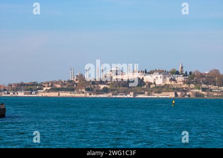 Visita la foto di sfondo di Istanbul. Vista della storica penisola di Istanbul da Uskudar. Foto Stock