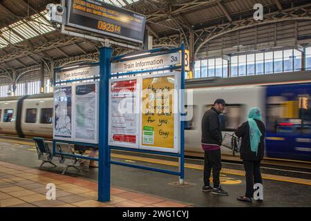 Stazione ferroviaria di Preston nel Lancashire, Inghilterra principale rotta pendolare sulla West Coast Main Line, servita da Avanti TransPennineExpress, Regno Unito Foto Stock