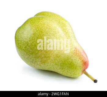 fondo bianco isolato con pera fresca matura e appetito Foto Stock