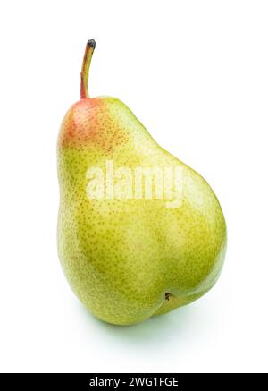 fondo bianco isolato con pera gialla fresca e appetito Foto Stock