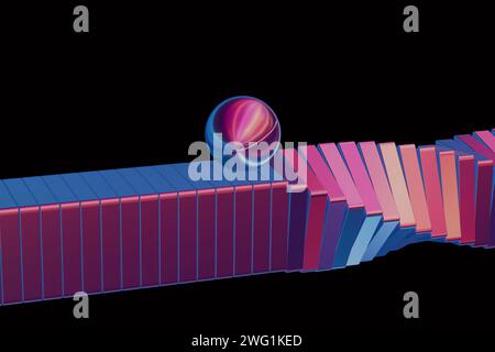 Il movimento della palla è stranamente soddisfacente su uno sfondo a ciclo continuo, progettato per una visualizzazione continua e prolungata Foto Stock