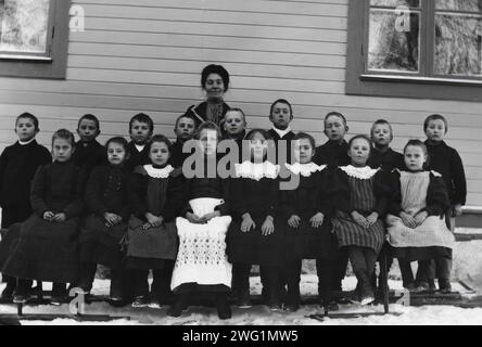 Lassar-Johanna con classe scolastica a Lima, 1895-1910. Foto Stock